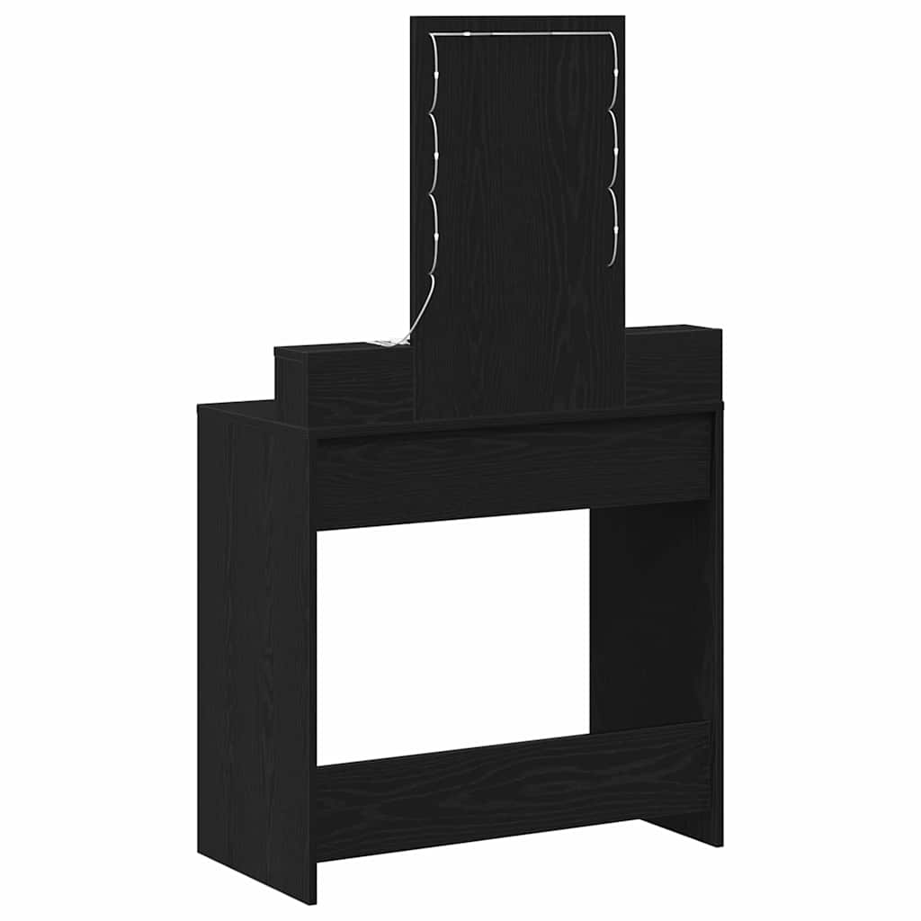 vidaXL Dressing Table Black 79 x 41 x 140 cm Engineered Wood