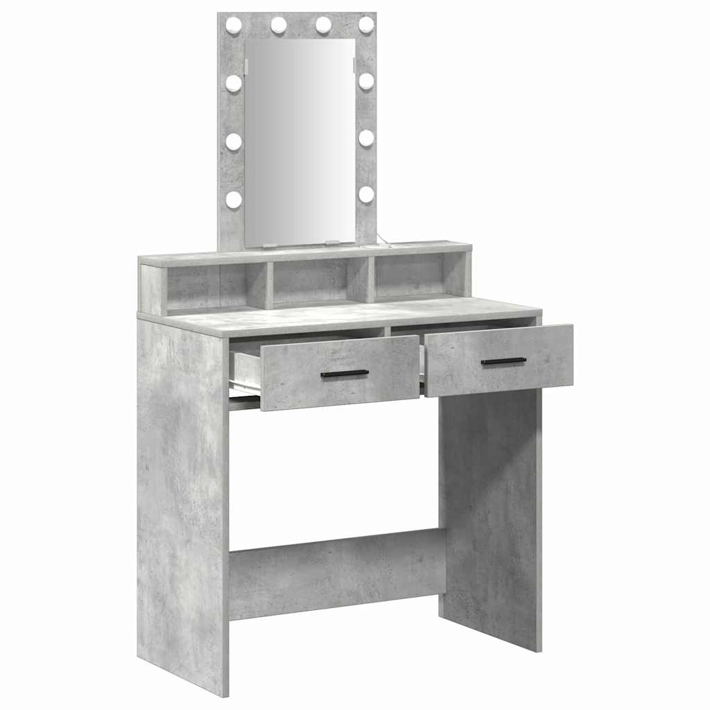 vidaXL Dressing Table Grey 79 x 41 x 140 cm Engineered Wood