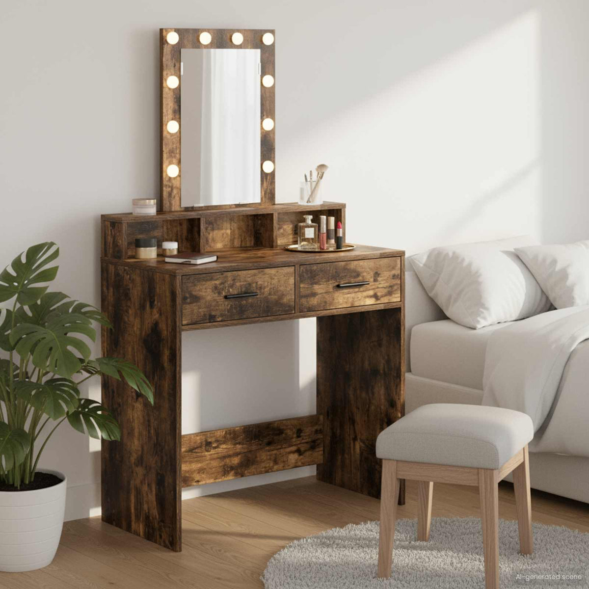 vidaXL Dressing Table Brown 79 x 41 x 140 cm Engineered Wood