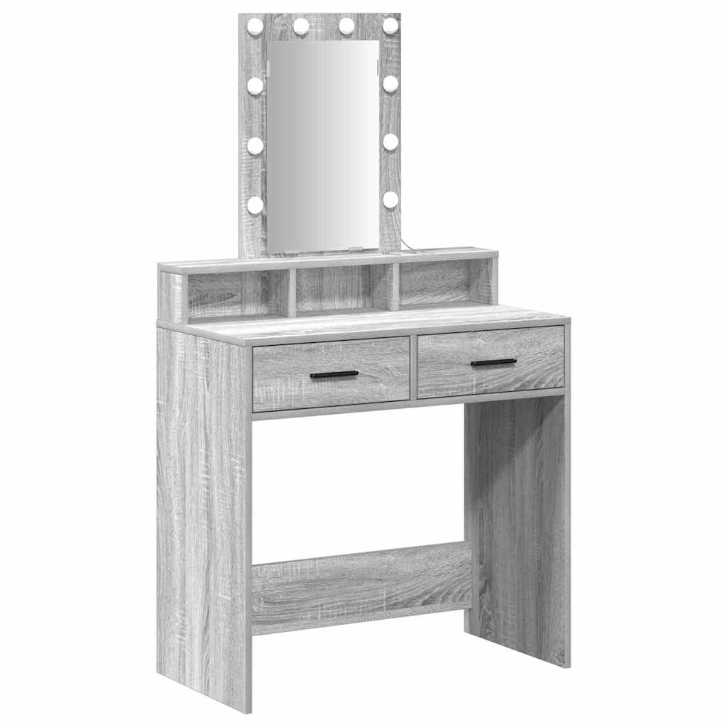vidaXL Dressing Table Grey 79 x 41 x 140 cm Engineered Wood