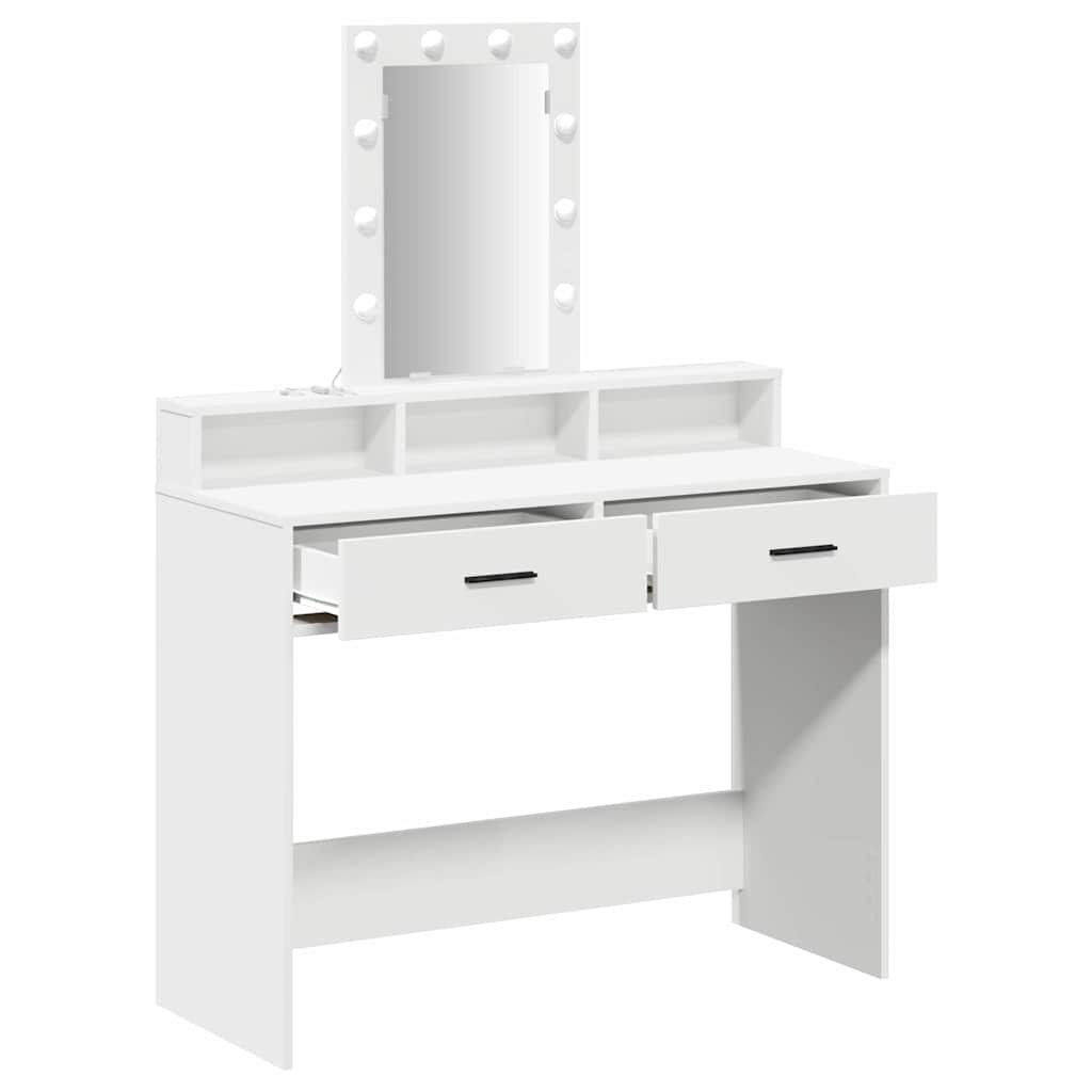 vidaXL Dressing Table White 100 x 41 x 140 cm Engineered Wood