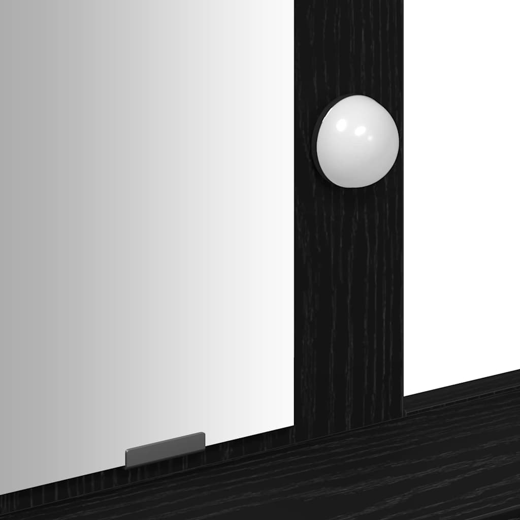 vidaXL Dressing Table Black 100 x 41 x 140 cm Engineered Wood