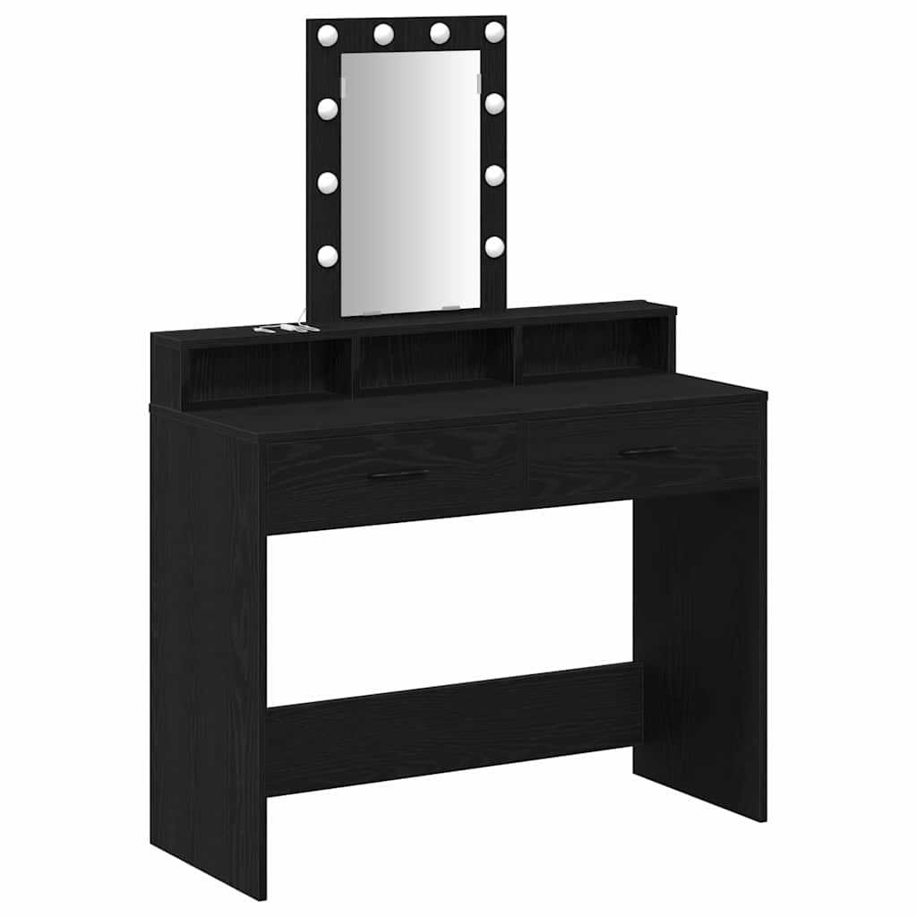 vidaXL Dressing Table Black 100 x 41 x 140 cm Engineered Wood