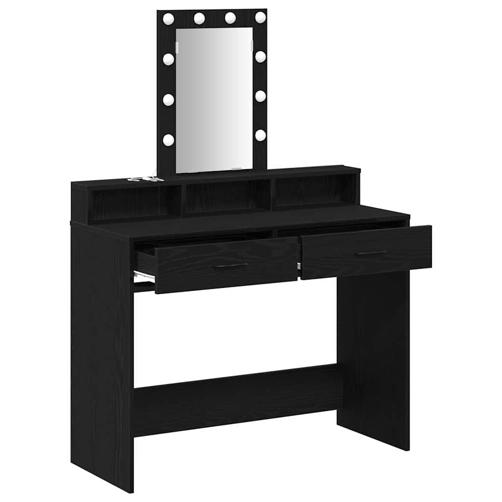 vidaXL Dressing Table Black 100 x 41 x 140 cm Engineered Wood