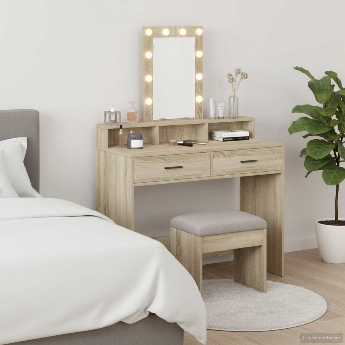 vidaXL Dressing Table Brown 100 x 41 x 140 cm Engineered Wood