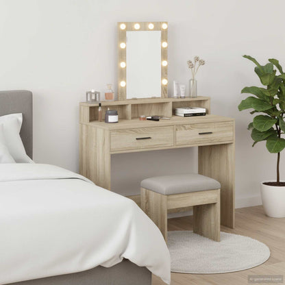 vidaXL Dressing Table Brown 100 x 41 x 140 cm Engineered Wood