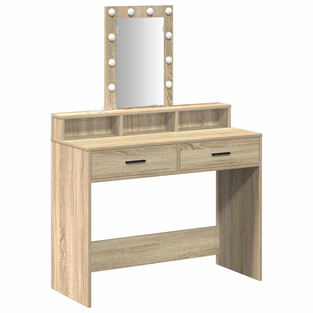 vidaXL Dressing Table Brown 100 x 41 x 140 cm Engineered Wood