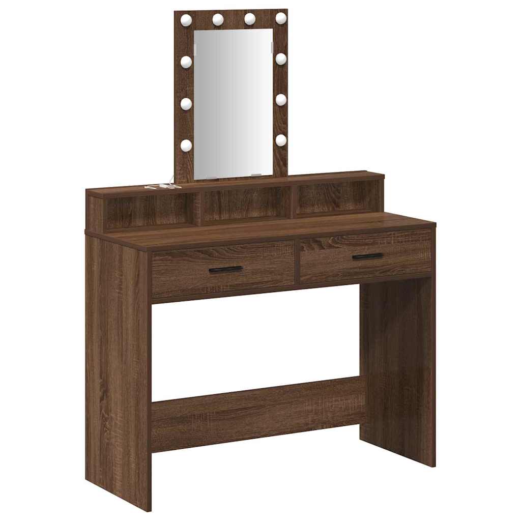 vidaXL Dressing Table Brown 100 x 41 x 140 cm Engineered Wood