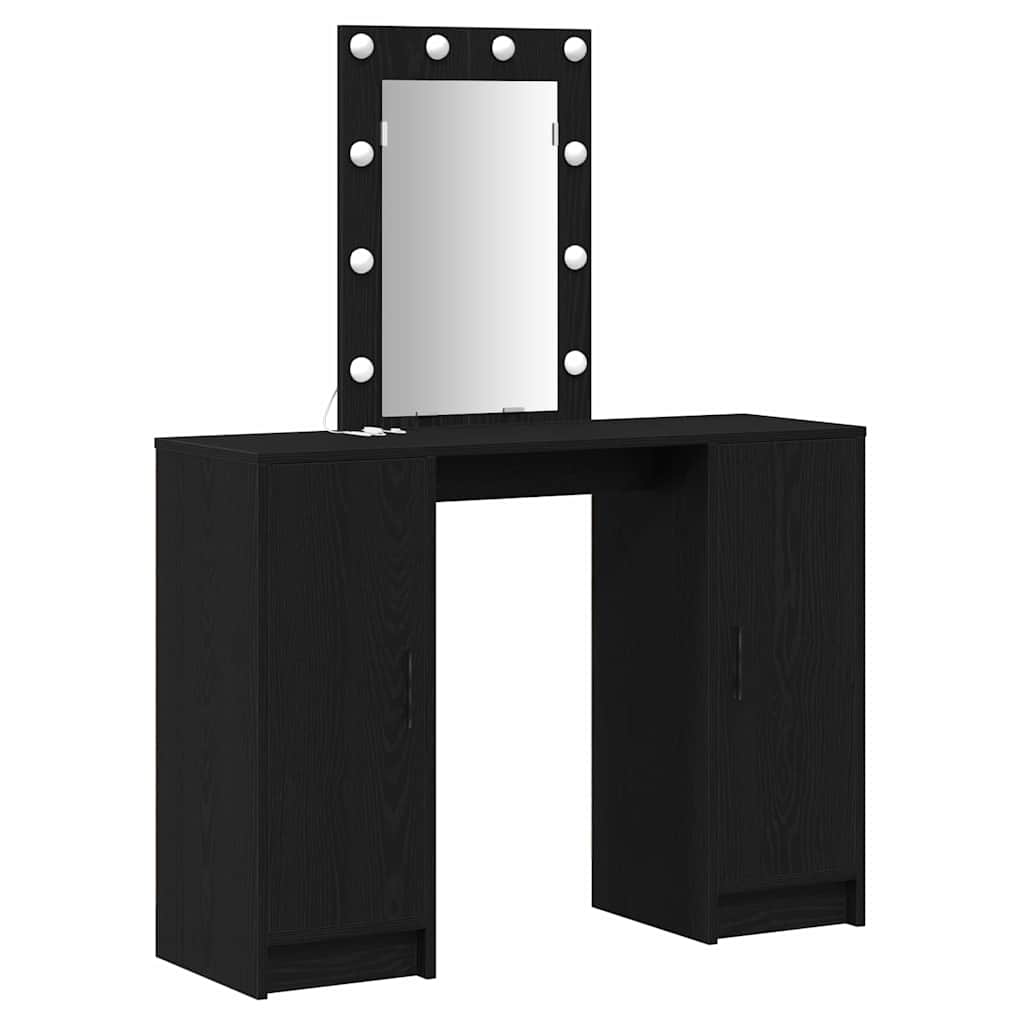 vidaXL Dressing Table Black 102 x 33 x 135 cm Engineered Wood
