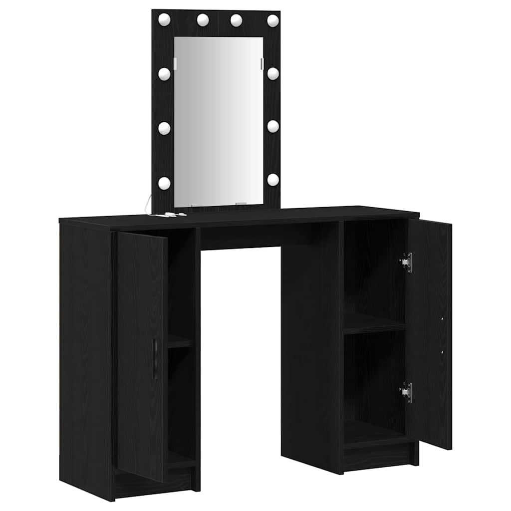 vidaXL Dressing Table Black 102 x 33 x 135 cm Engineered Wood