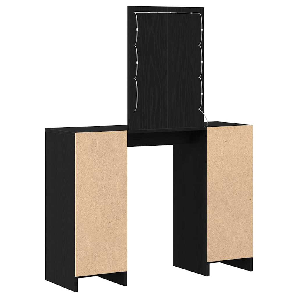 vidaXL Dressing Table Black 102 x 33 x 135 cm Engineered Wood