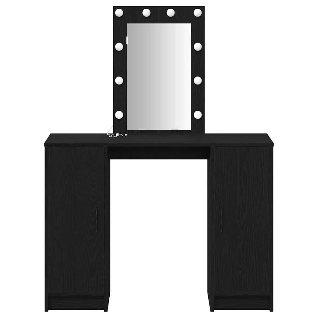 vidaXL Dressing Table Black 102 x 33 x 135 cm Engineered Wood