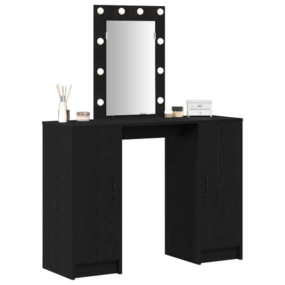 vidaXL Dressing Table Black 102 x 33 x 135 cm Engineered Wood
