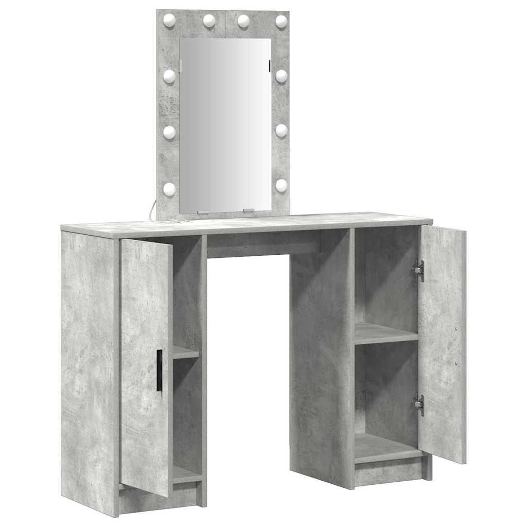 vidaXL Dressing Table Light Grey 102 x 33 x 135 cm Engineered Wood