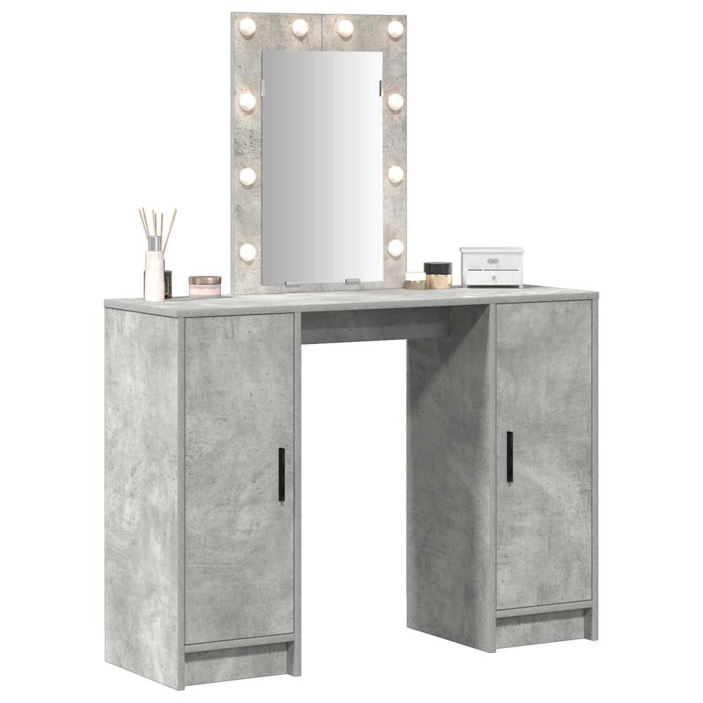 vidaXL Dressing Table Light Grey 102 x 33 x 135 cm Engineered Wood
