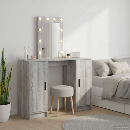 vidaXL Dressing Table Grey 102 x 33 x 135 cm Engineered Wood