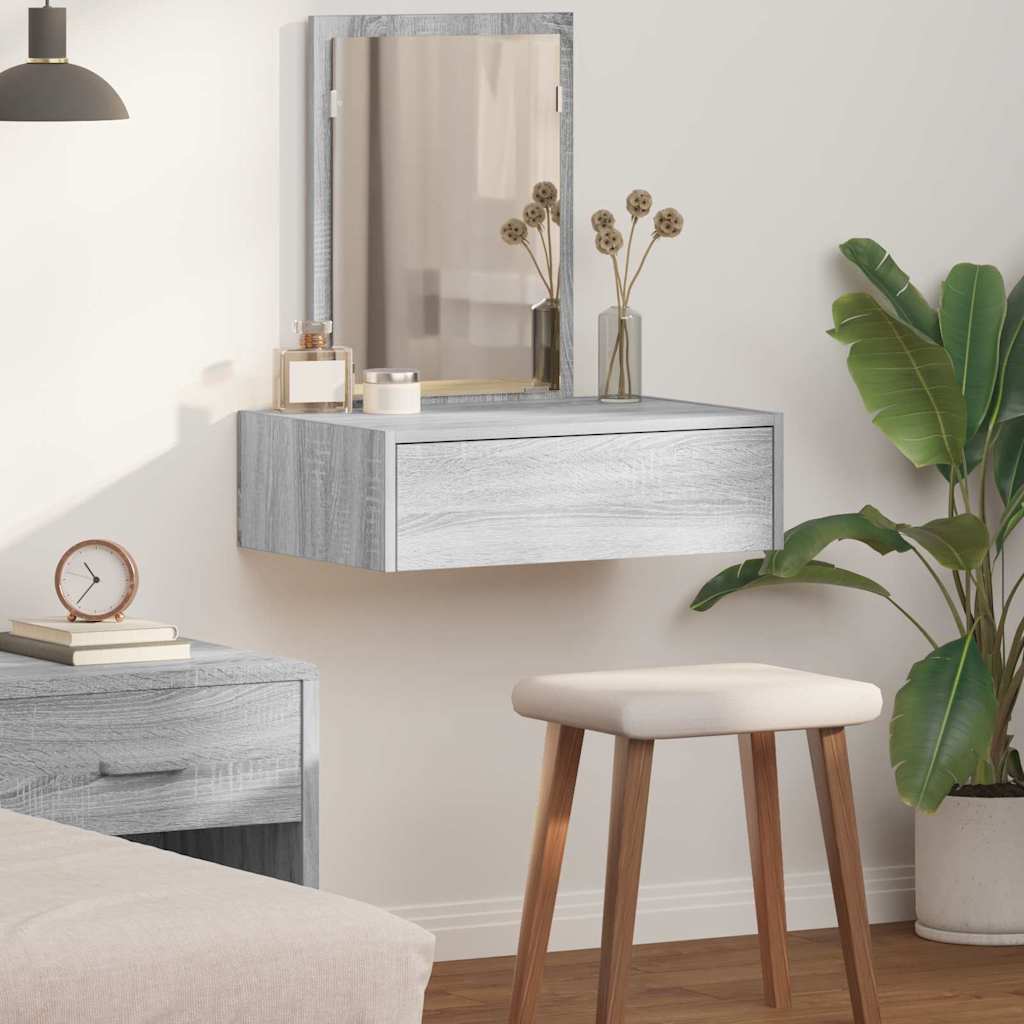 vidaXL Dressing Table Grey 60 x 40 x 70 cm Engineered Wood