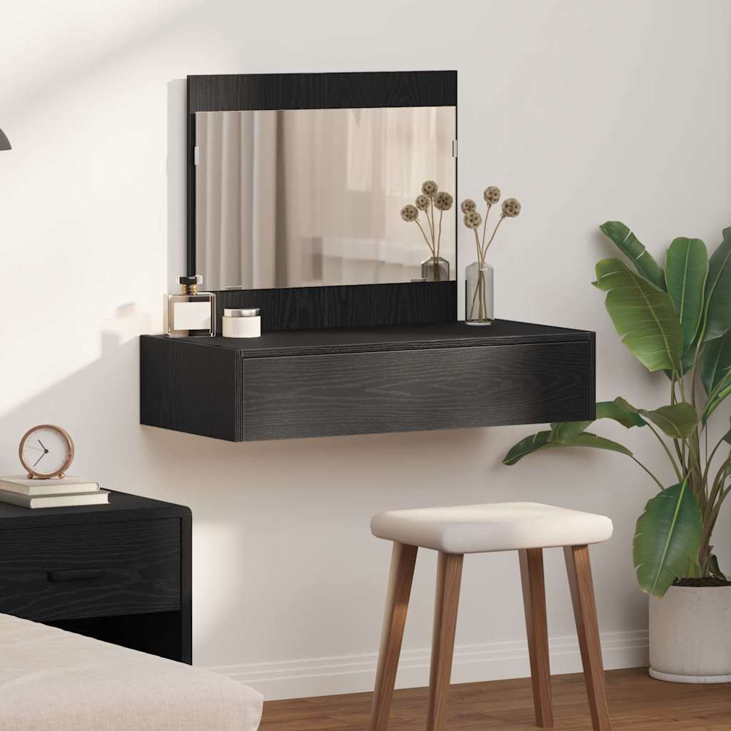 vidaXL Dressing Table Black 83 x 40 x 70 cm Engineered Wood