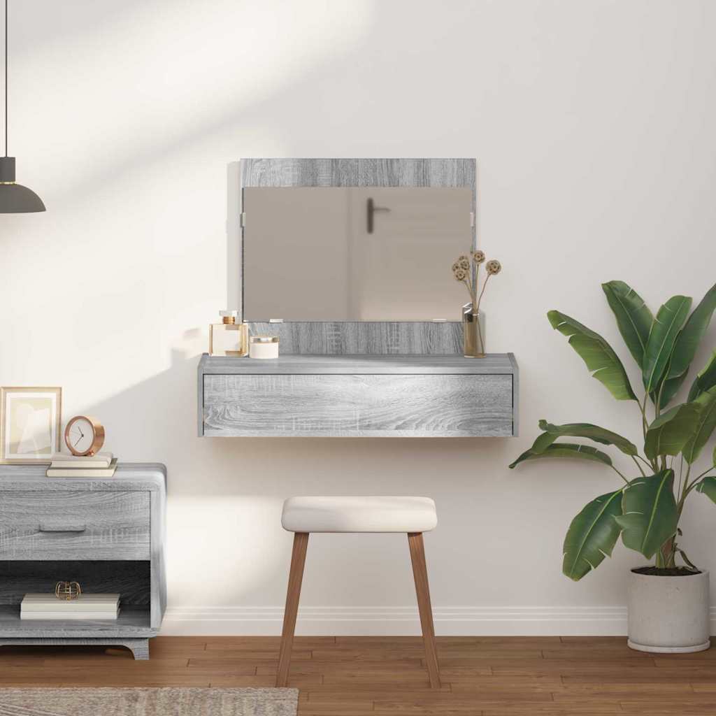vidaXL Dressing Table with Drawer Grey 83 x 40 x 70 cm Engineered Wood