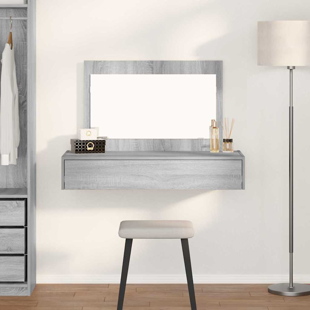 vidaXL Dressing Table Grey 100 x 40 x 70 cm Engineered Wood