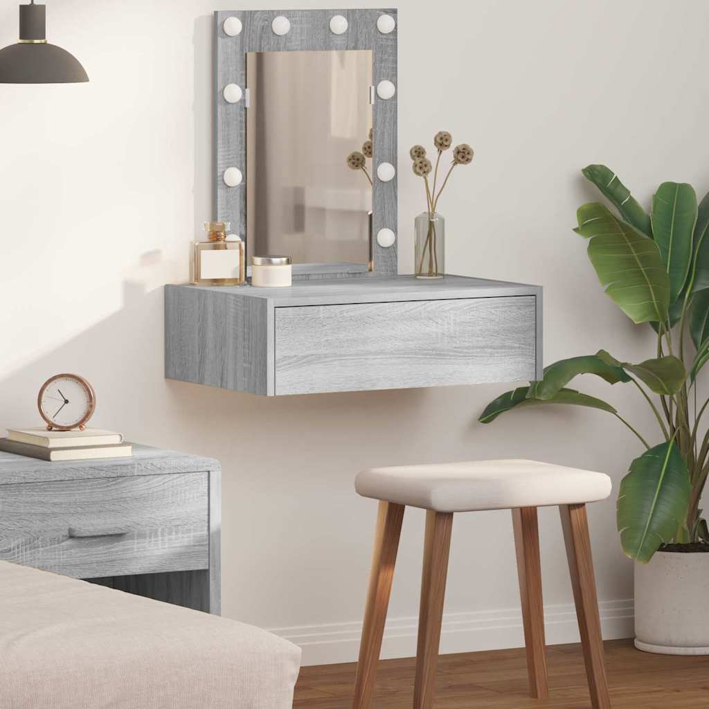 vidaXL Dressing Table Grey 60 x 40 x 70 cm Engineered Wood