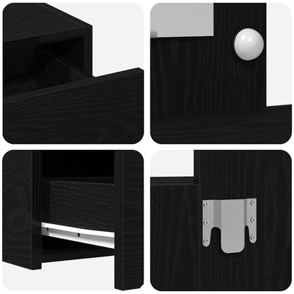 vidaXL Dressing Table Black 83 x 40 x 70 cm Engineered Wood