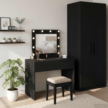 vidaXL Dressing Table Black 83 x 40 x 70 cm Engineered Wood
