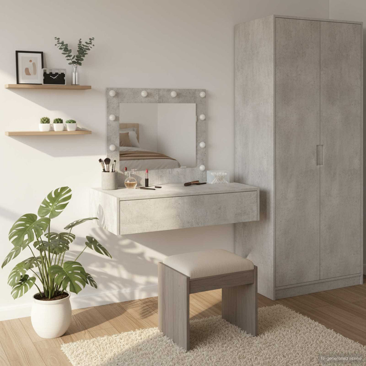 vidaXL Dressing Table Grey 83 x 40 x 70 cm Engineered Wood