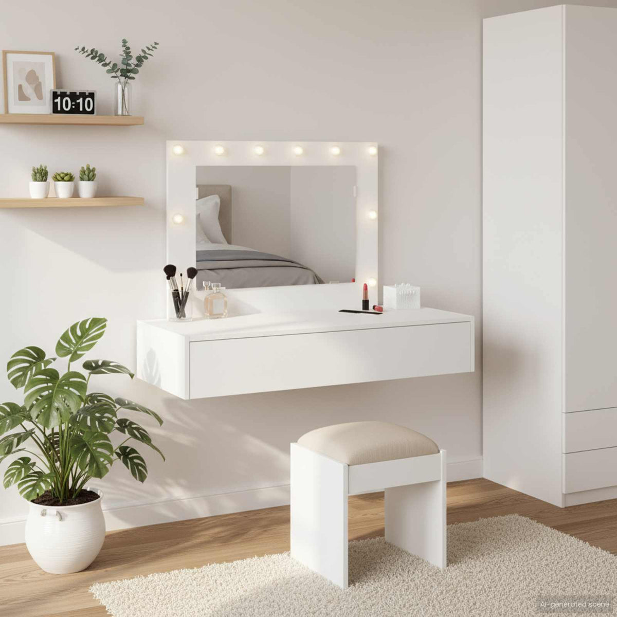 vidaXL Dressing Table White 100 x 40 x 70 cm Engineered Wood