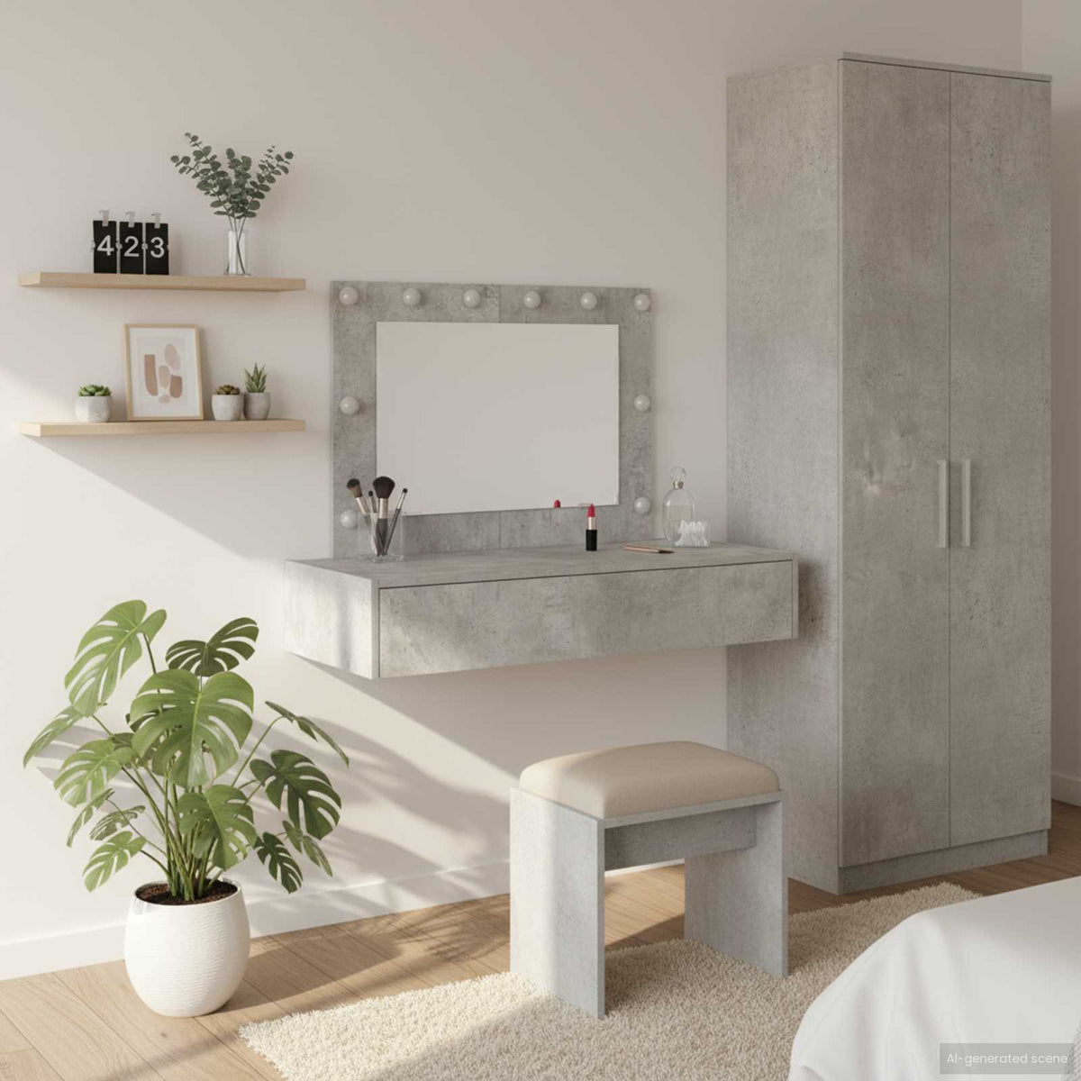 vidaXL Dressing Table Grey 100 x 40 x 70 cm Engineered Wood