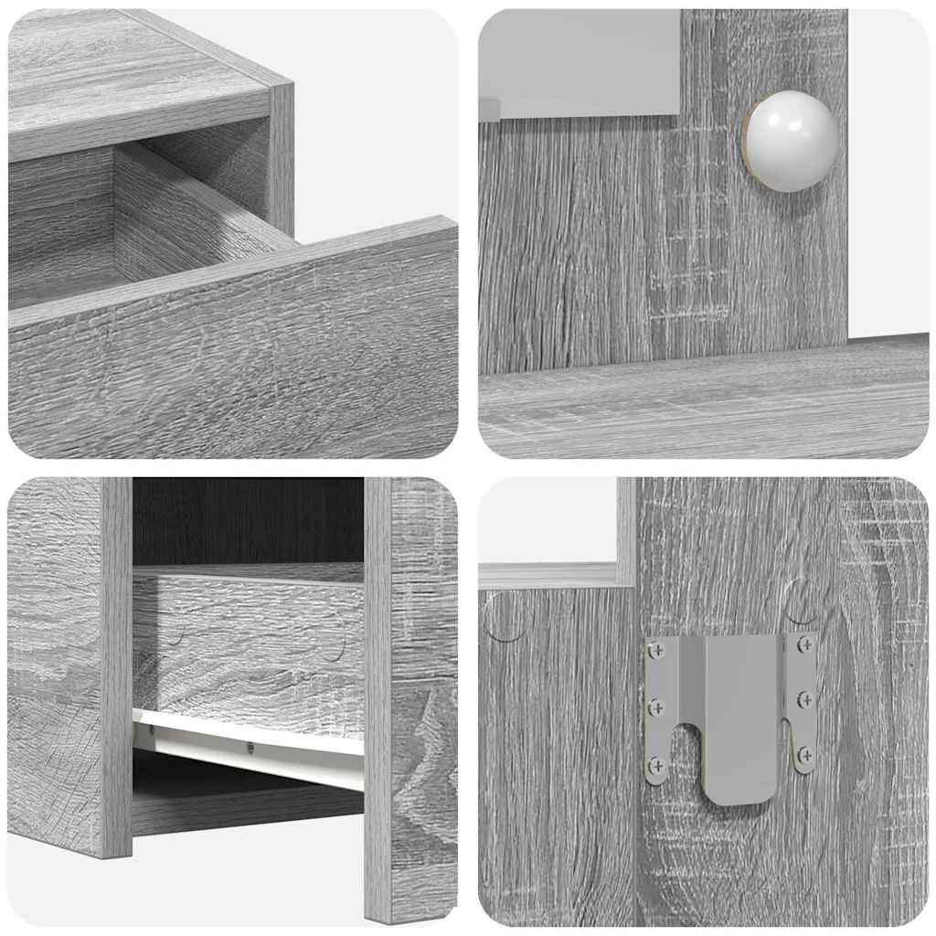 vidaXL Dressing Table Grey 100 x 40 x 70 cm Engineered Wood
