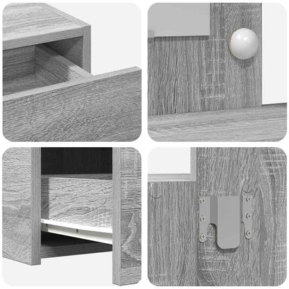 vidaXL Dressing Table Grey 100 x 40 x 70 cm Engineered Wood