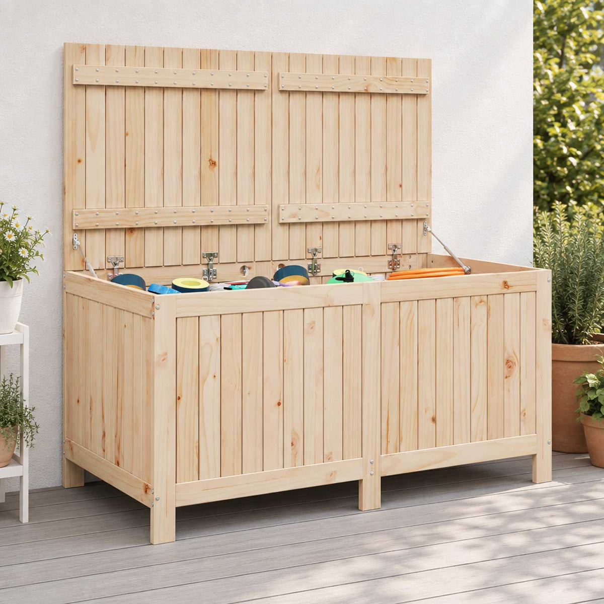 vidaXL Garden Storage Box 359 L Solid Pine Wood 146.5 x 68 x 63 cm