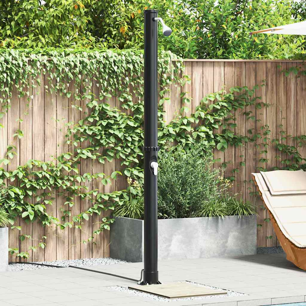 vidaXL Outdoor Solar shower Black 217 cm PVC and Aluminium