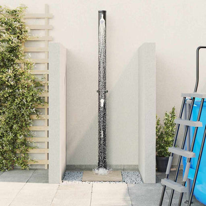vidaXL Outdoor Solar shower Black 217 cm PVC and Aluminium