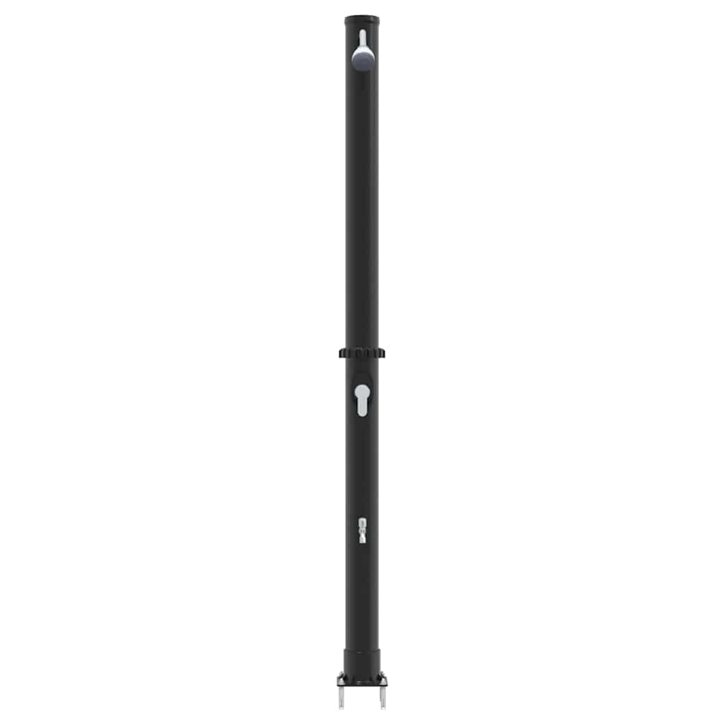 vidaXL Outdoor Solar shower Black 217 cm PVC and Aluminium