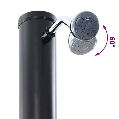 vidaXL Outdoor Solar shower Black 217 cm PVC and Aluminium