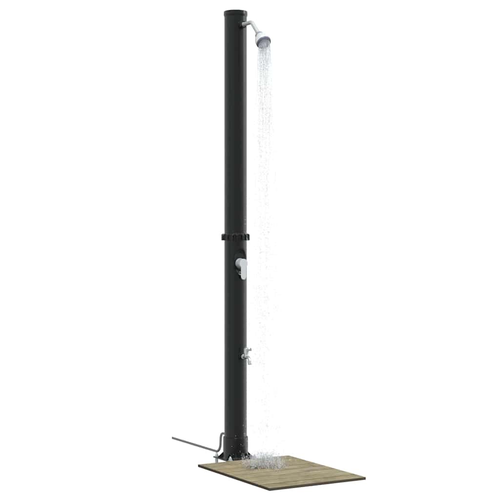 vidaXL Outdoor Solar shower Black 217 cm PVC and Aluminium