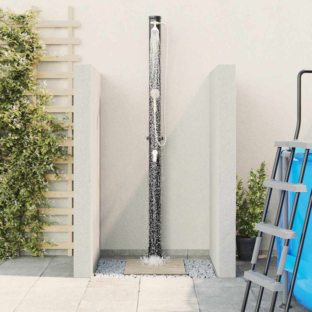vidaXL Outdoor Solar shower Black 217 cm PVC and Aluminium