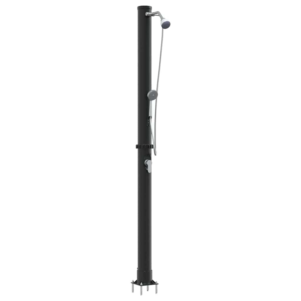 vidaXL Outdoor Solar shower Black 217 cm PVC and Aluminium