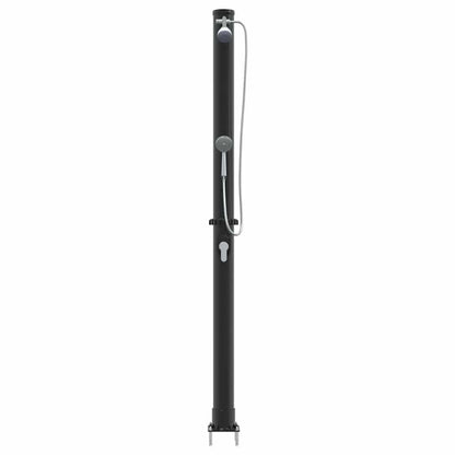 vidaXL Outdoor Solar shower Black 217 cm PVC and Aluminium