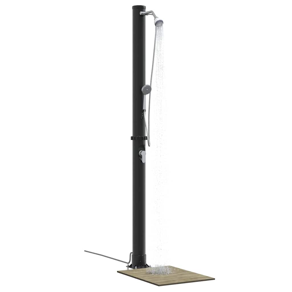 vidaXL Outdoor Solar shower Black 217 cm PVC and Aluminium
