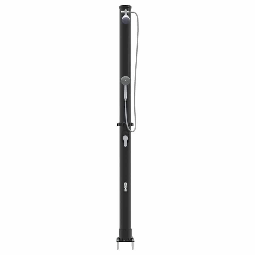 vidaXL Outdoor Solar shower Black 217 cm PVC and Aluminium