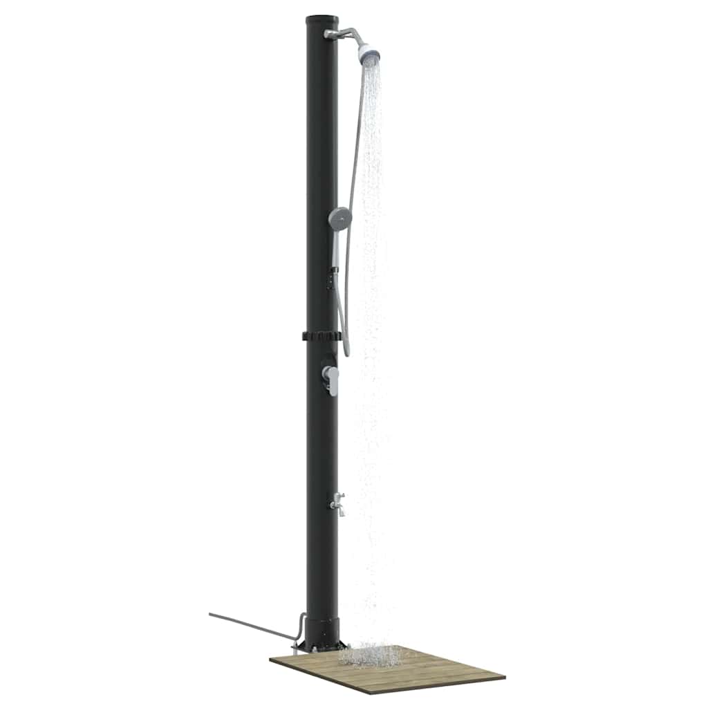vidaXL Outdoor Solar shower Black 217 cm PVC and Aluminium