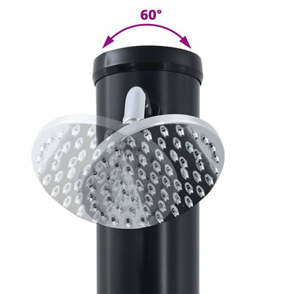 vidaXL Outdoor Solar shower Black 217 cm PVC and Aluminium