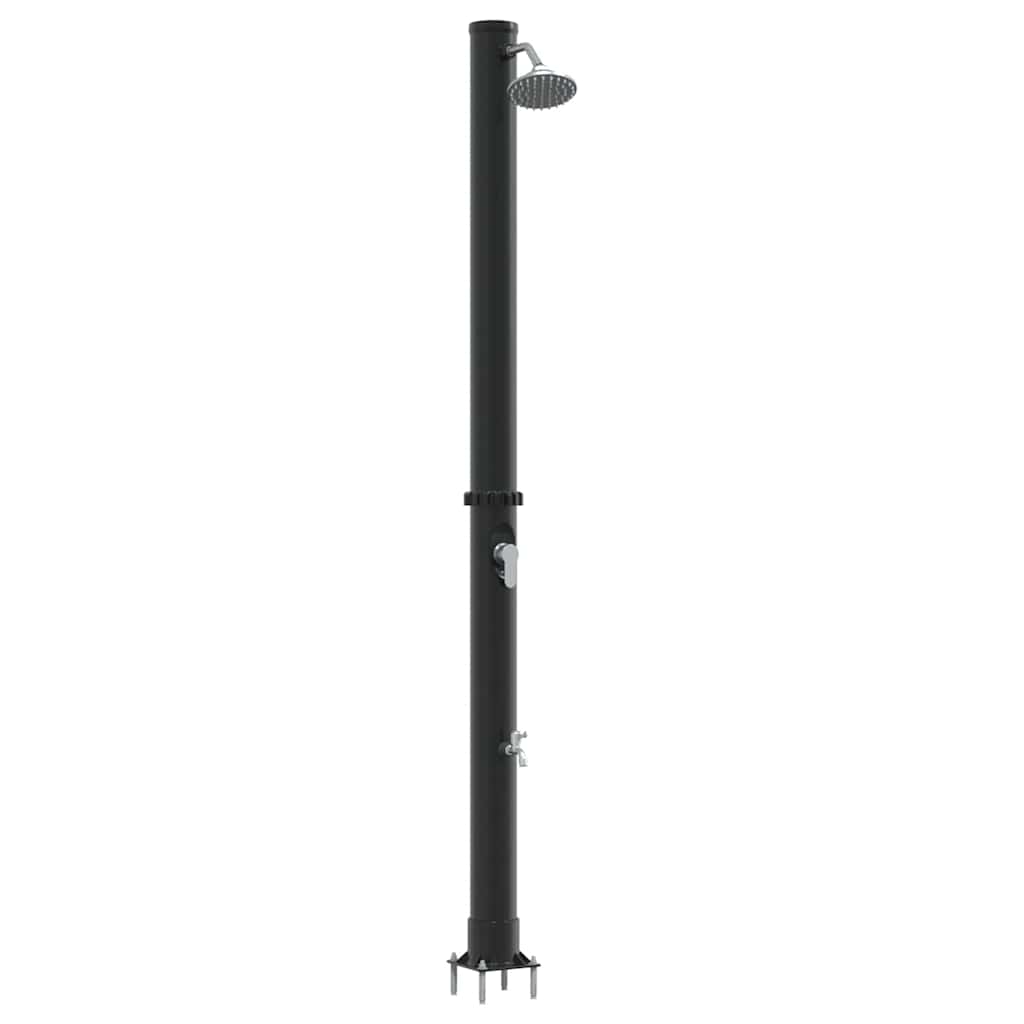 vidaXL Outdoor Solar shower Black 217 cm PVC and Aluminium