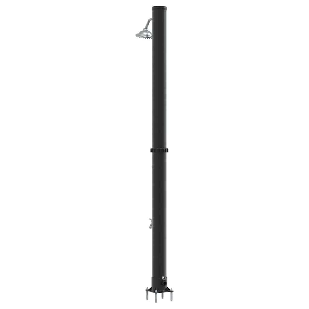 vidaXL Outdoor Solar shower Black 217 cm PVC and Aluminium