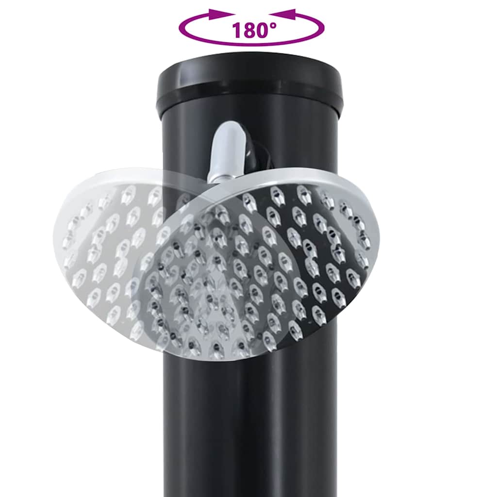 vidaXL Outdoor Solar shower Black 217 cm PVC and Aluminium