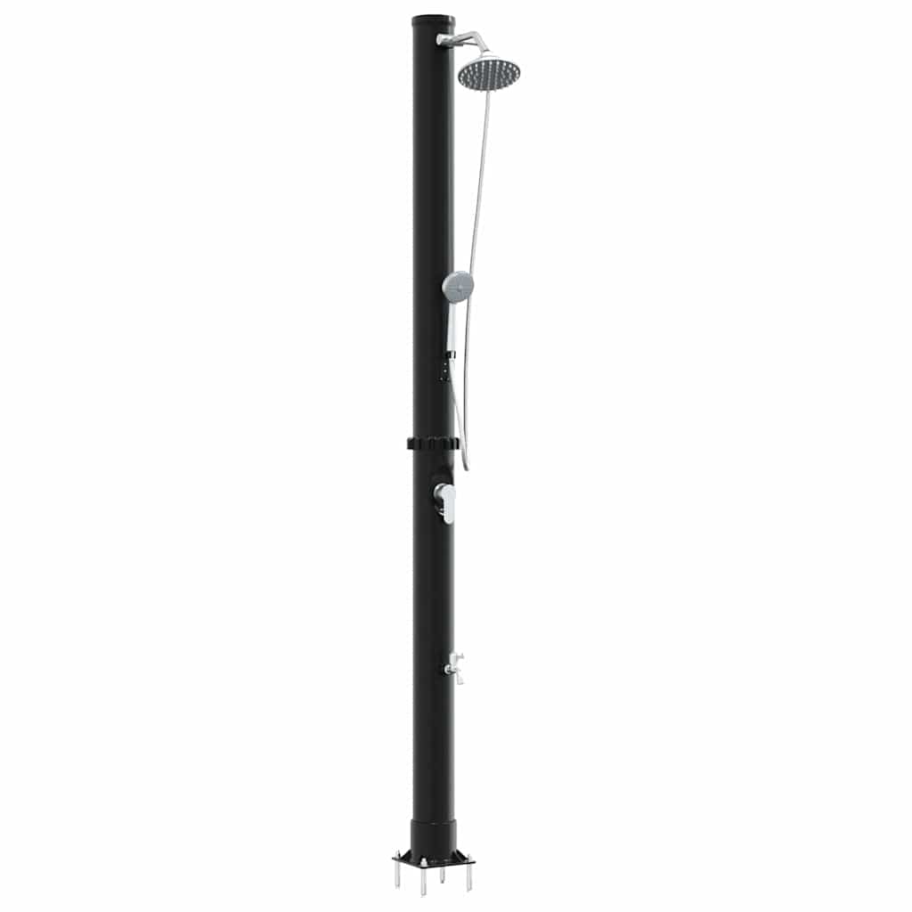 vidaXL Outdoor Solar shower Black 217 cm PVC and Aluminium