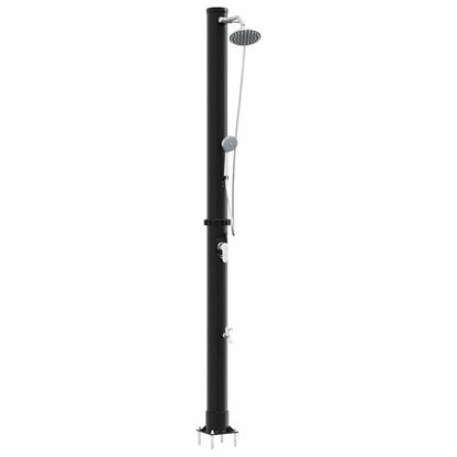 vidaXL Outdoor Solar shower Black 217 cm PVC and Aluminium